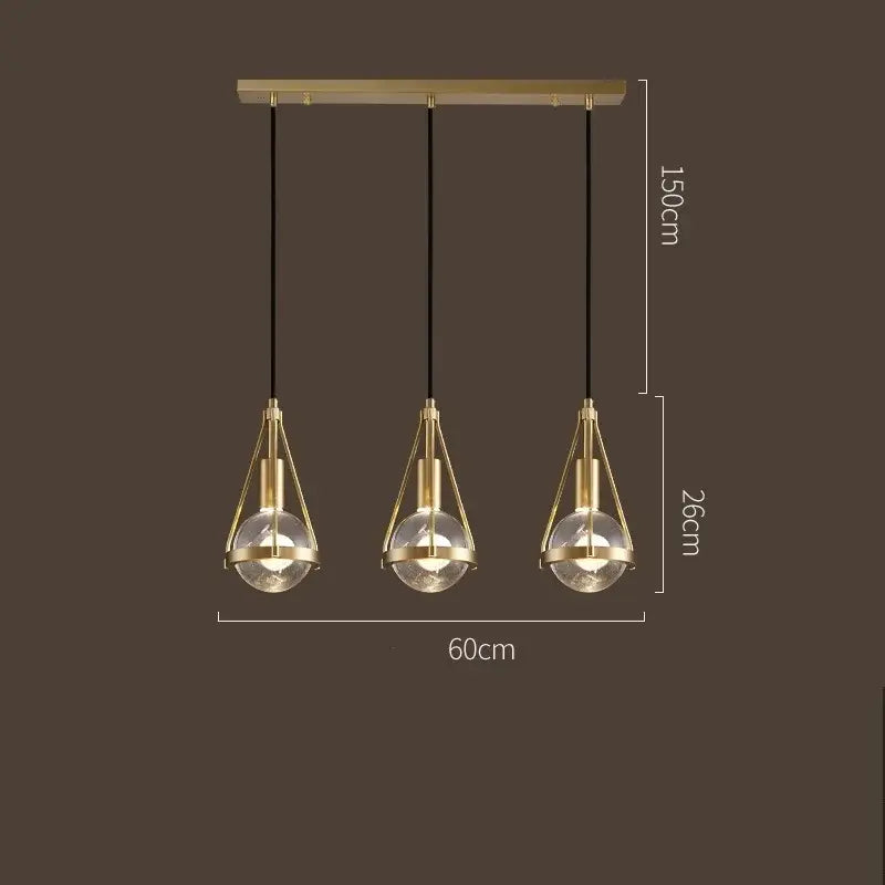 Gold Crystal Pendant Light with Shimmering Crystals