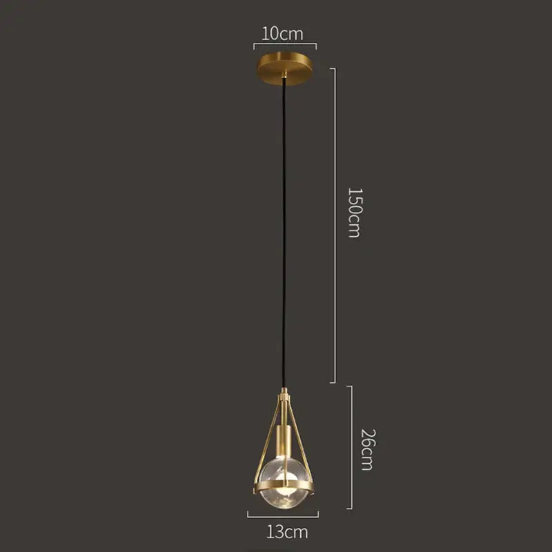 Gold Crystal Pendant Light with Shimmering Crystals