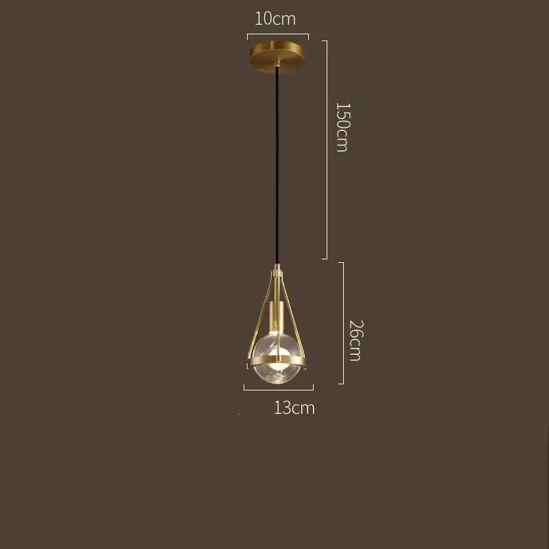 Gold Crystal Pendant Light with Shimmering Crystals