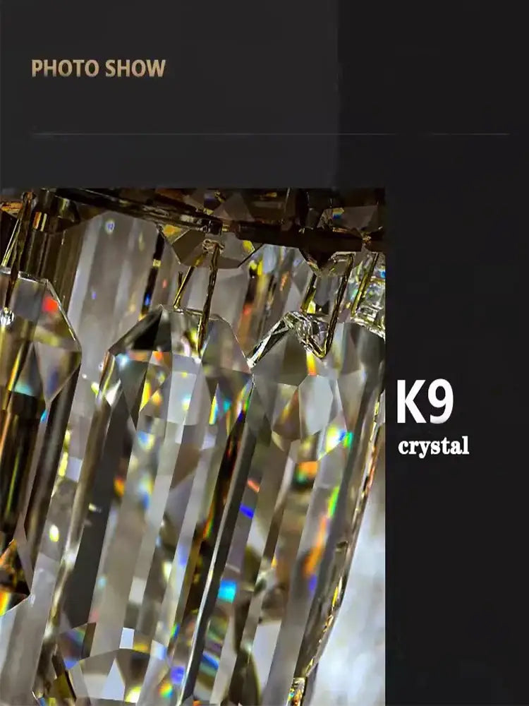 Gold Crystal Pendant Chandelier in Gold or Chrome