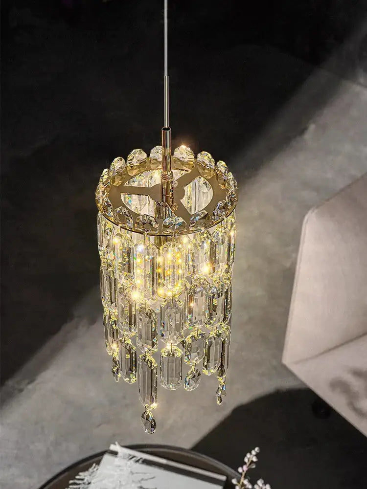 Gold Crystal Pendant Chandelier in Gold or Chrome