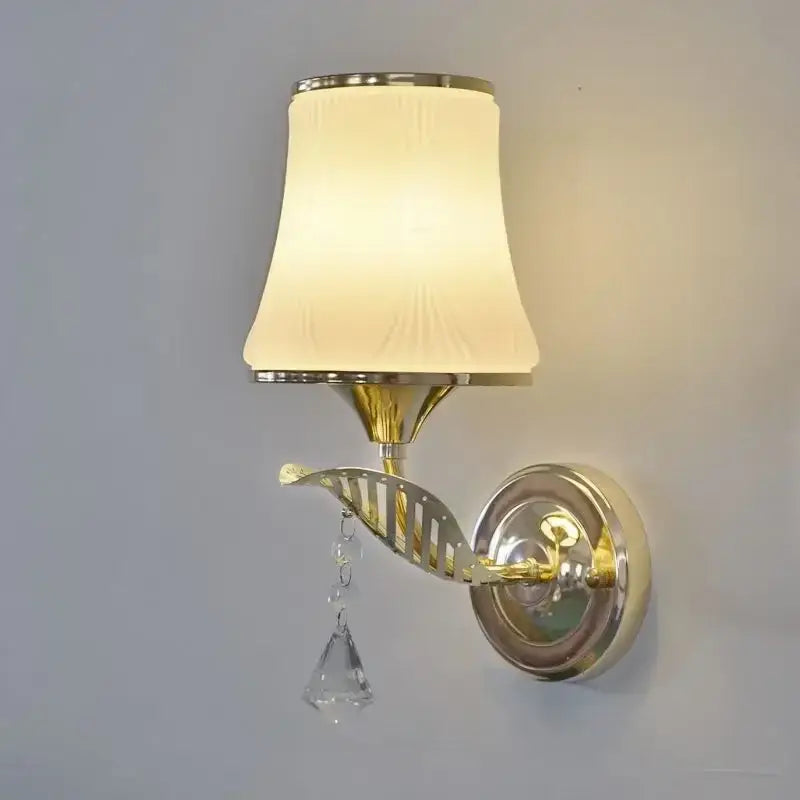 Gold Crystal Fabric Sconce