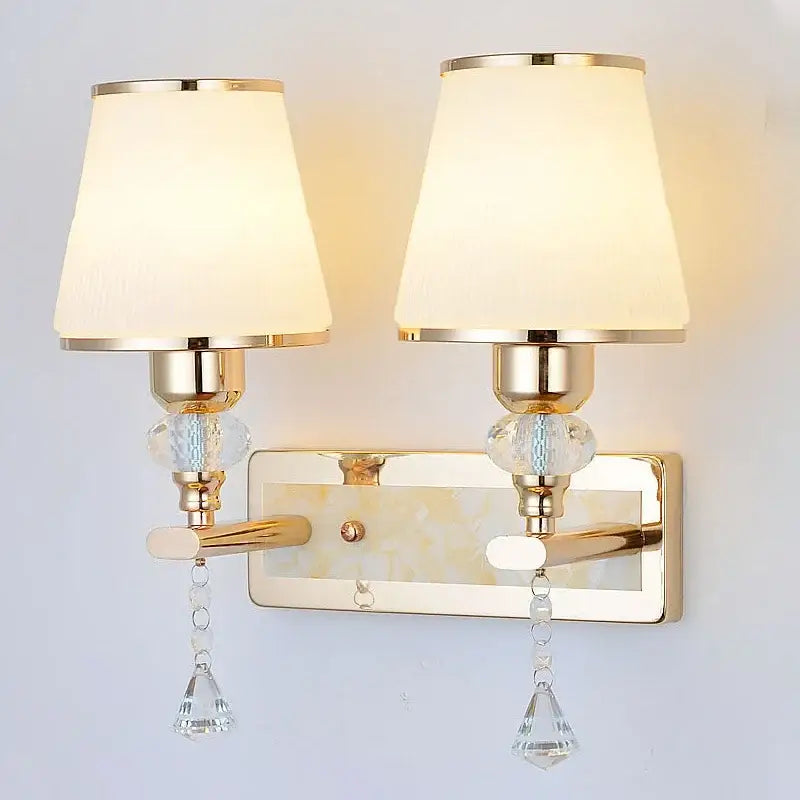 Gold Crystal Fabric Sconce