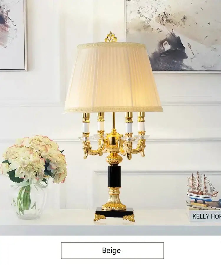 Gold Crystal Black Table Lamp