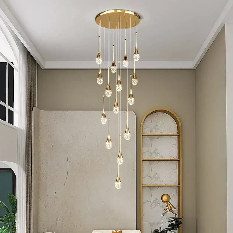 Gold Crystal Dining Chandelier with Precision Crystals