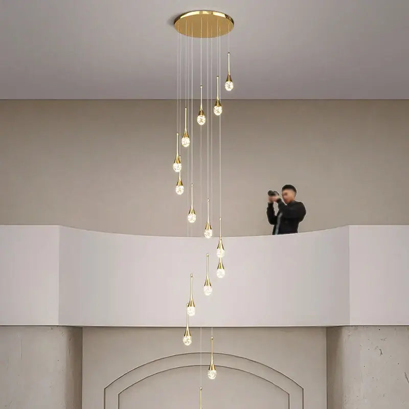 Gold Crystal Dining Chandelier with Precision Crystals