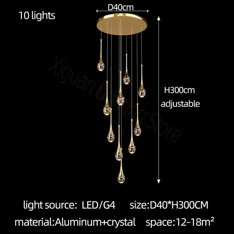 Gold Crystal Dining Chandelier with Precision Crystals