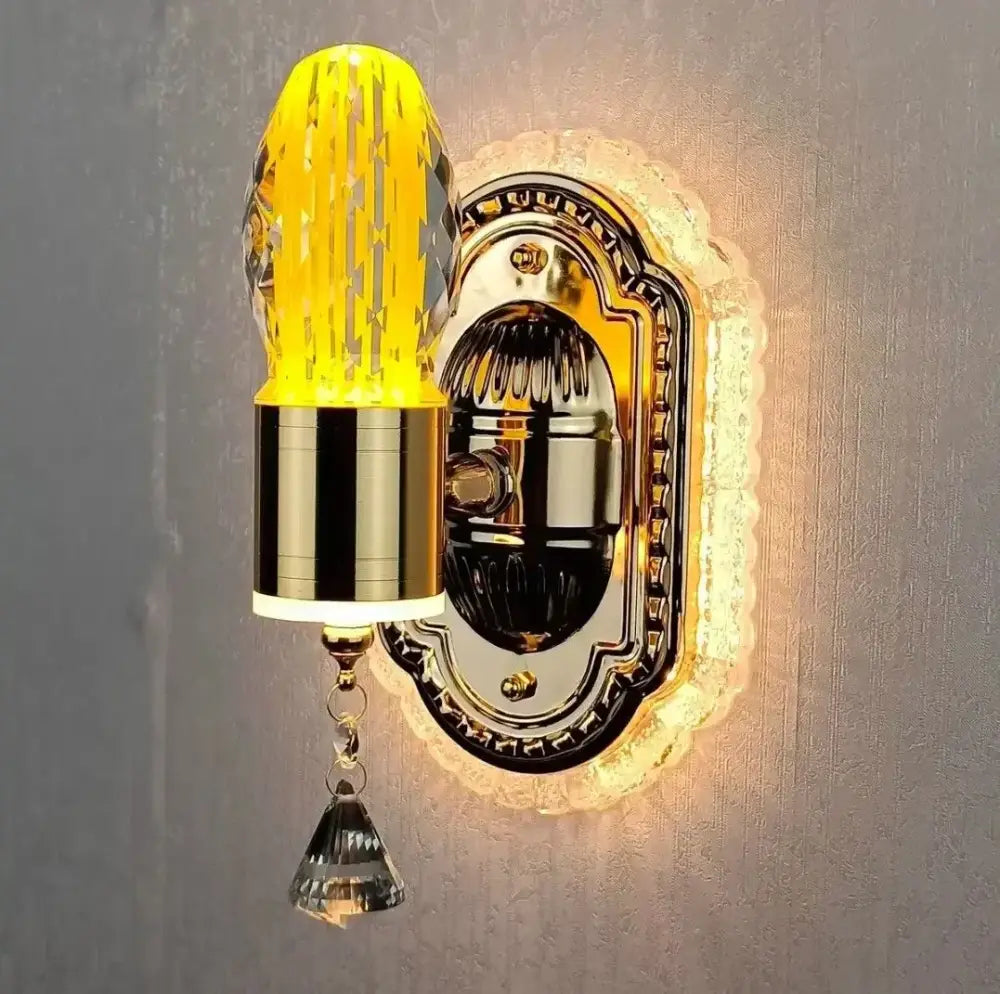 Gold Flower Wall Sconce for Staircases Tricolor