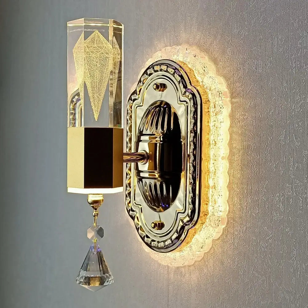 Gold Flower Wall Sconce for Staircases Tricolor