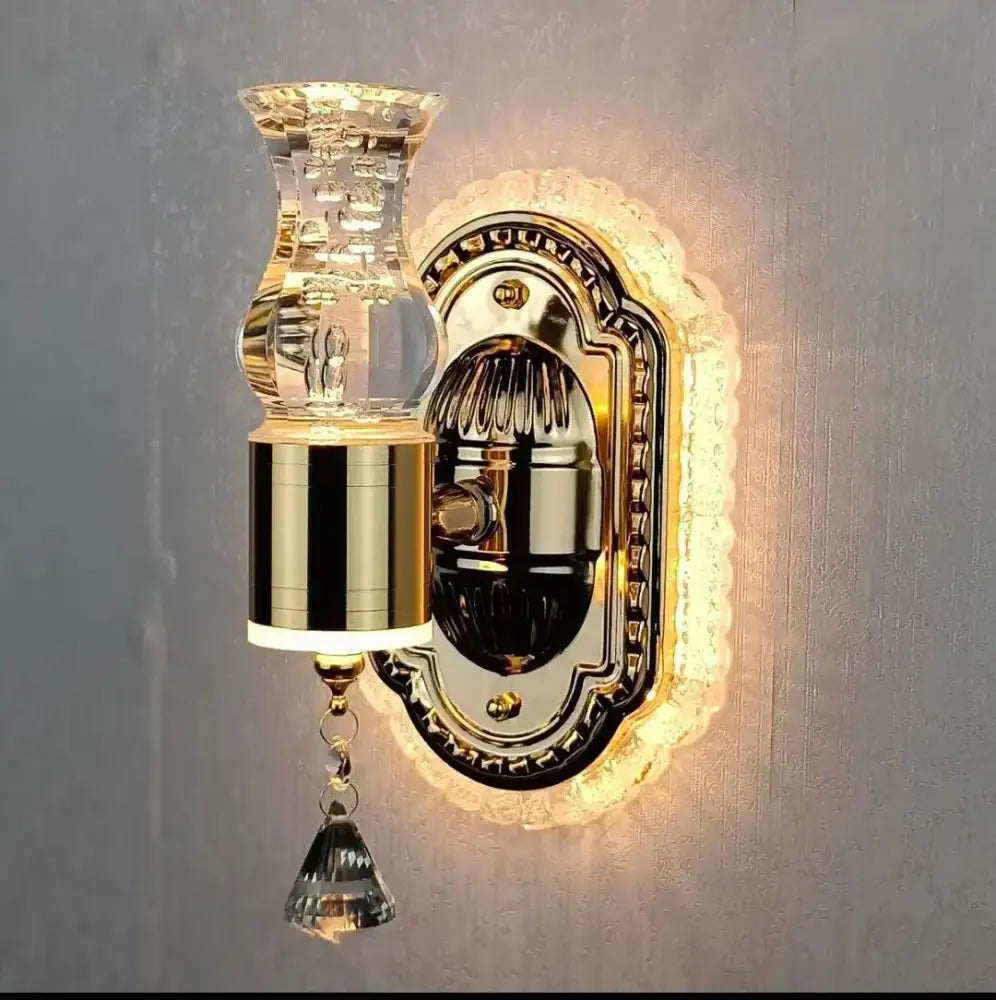 Gold Flower Wall Sconce for Staircases Tricolor