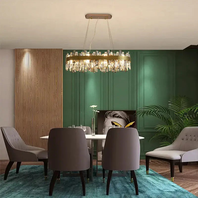 Gold Crystal Hanging Lamp