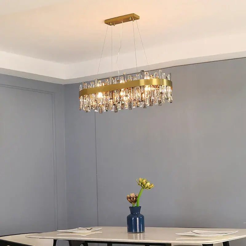 Gold Crystal Hanging Lamp