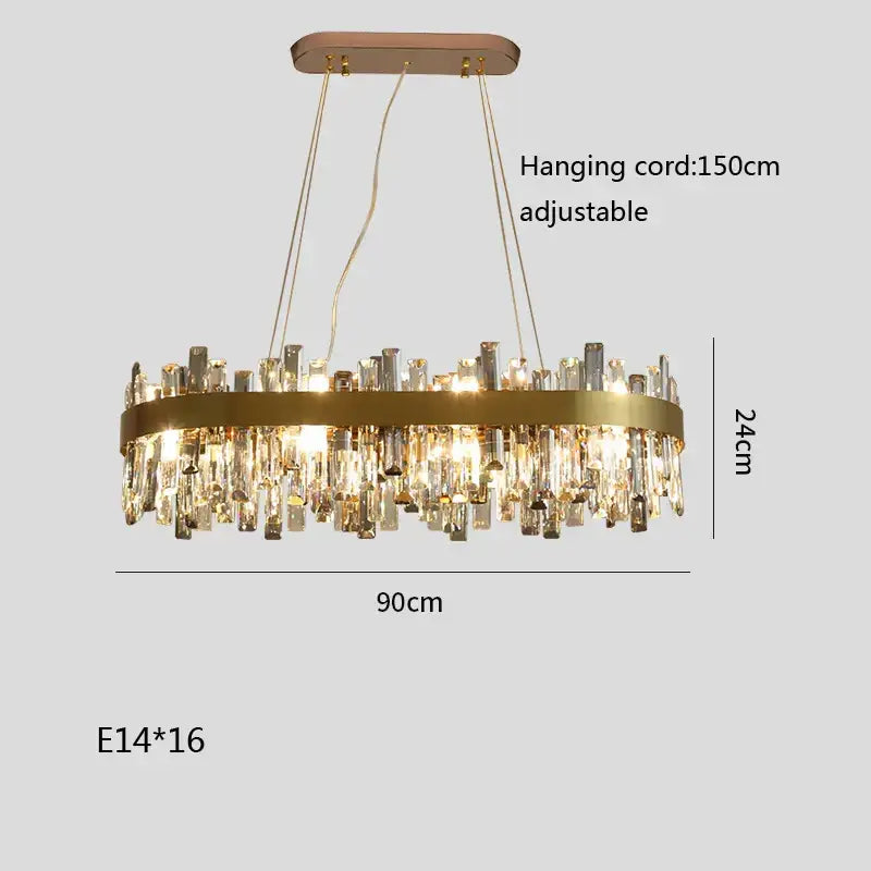 Gold Crystal Hanging Lamp