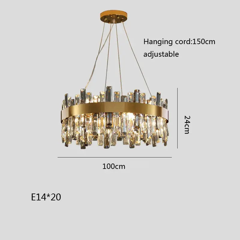 Gold Crystal Hanging Lamp