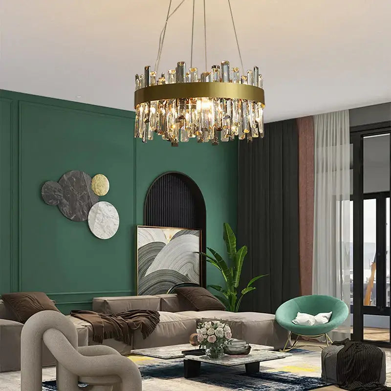Gold Crystal Hanging Lamp