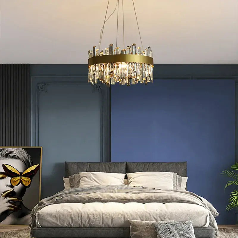 Gold Crystal Hanging Lamp