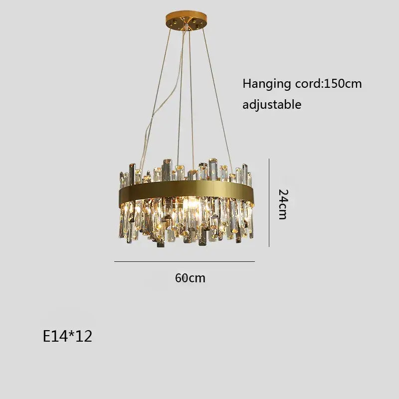 Gold Crystal Hanging Lamp