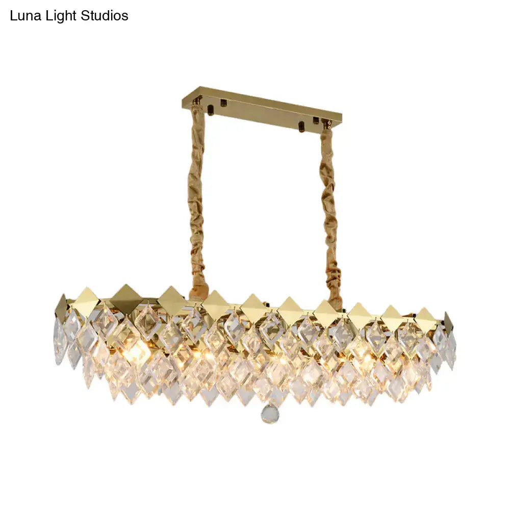 Gold Rhombic Crystal Island Ceiling Light