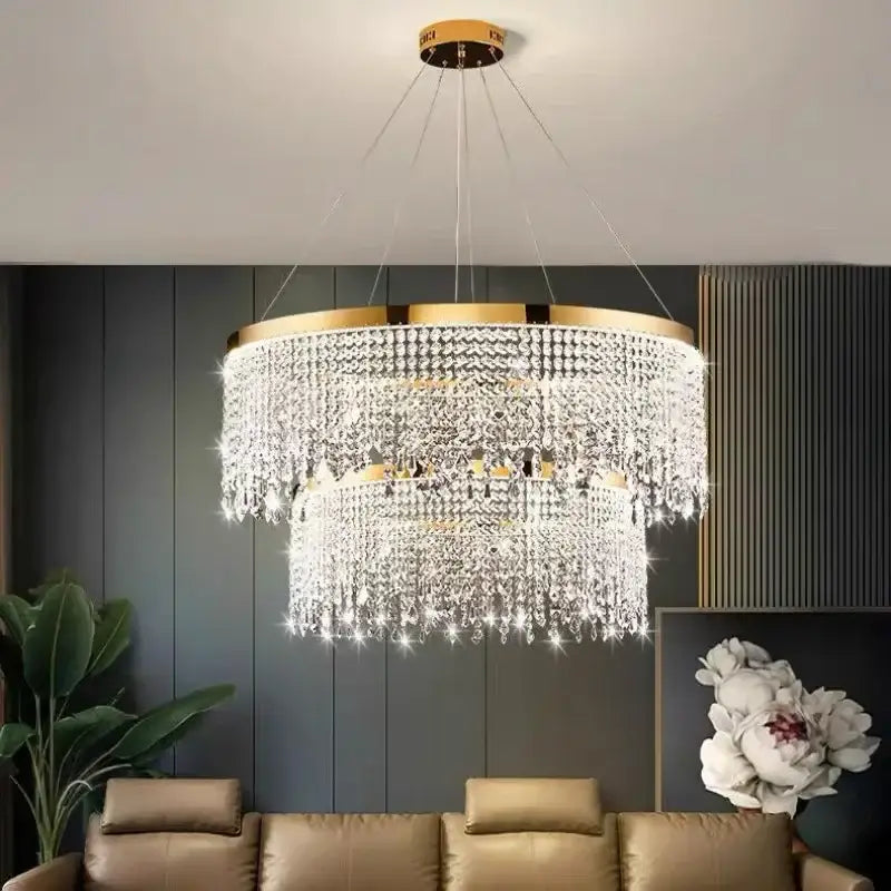 Gold Crystal Dining Fixture