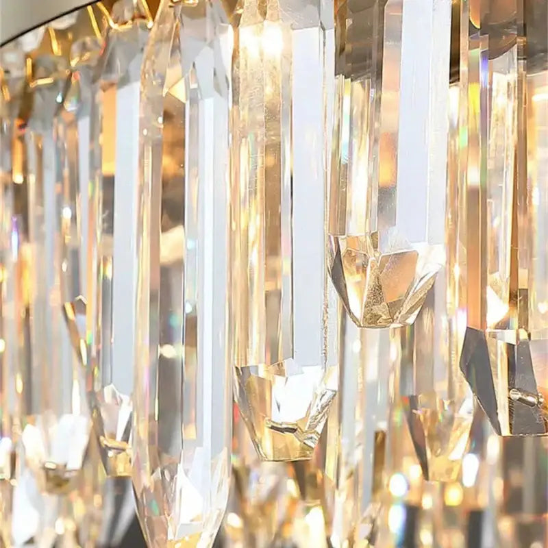 Gold Crystal Circle Chandelier