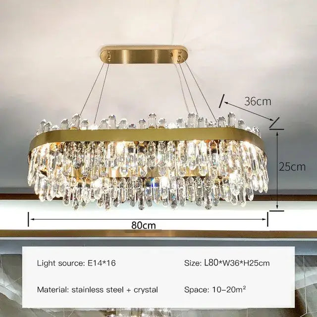 Gold Crystal Circle Chandelier