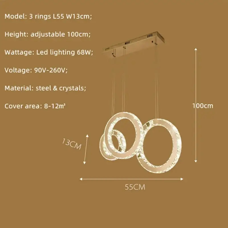 Gold Circle Pendant Chandelier