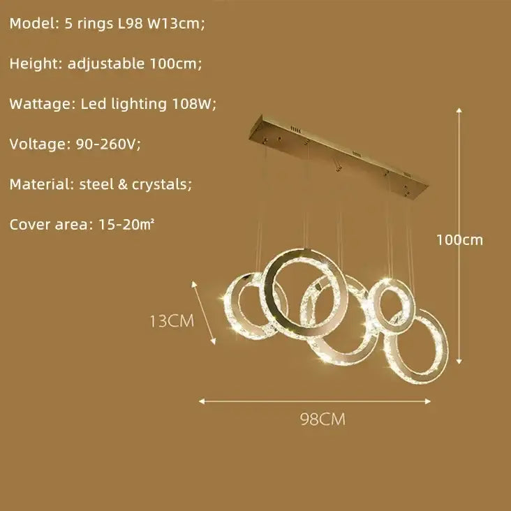 Gold Circle Pendant Chandelier