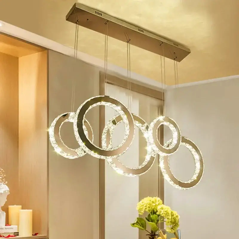 Gold Circle Pendant Chandelier