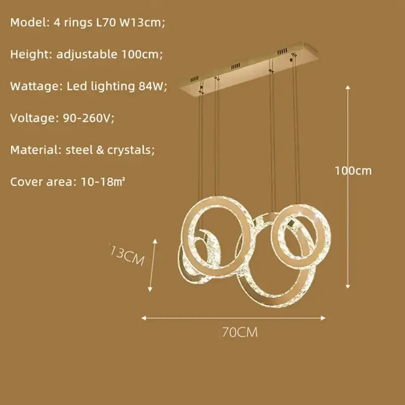 Gold Circle Pendant Chandelier