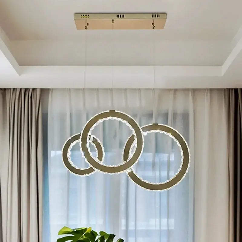 Gold Circle Pendant Chandelier