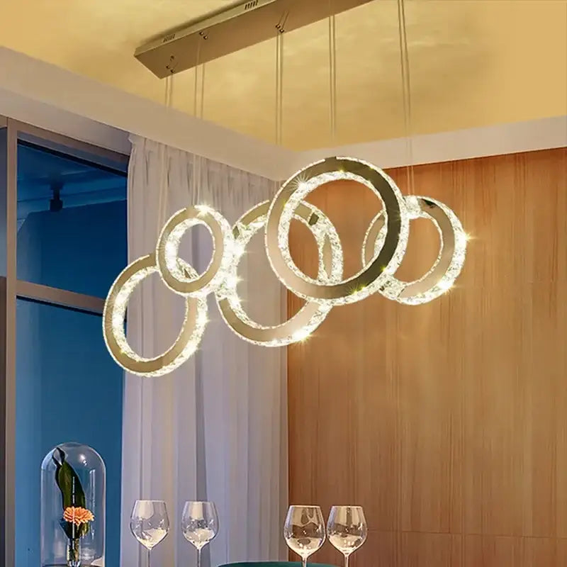 Gold Circle Pendant Chandelier