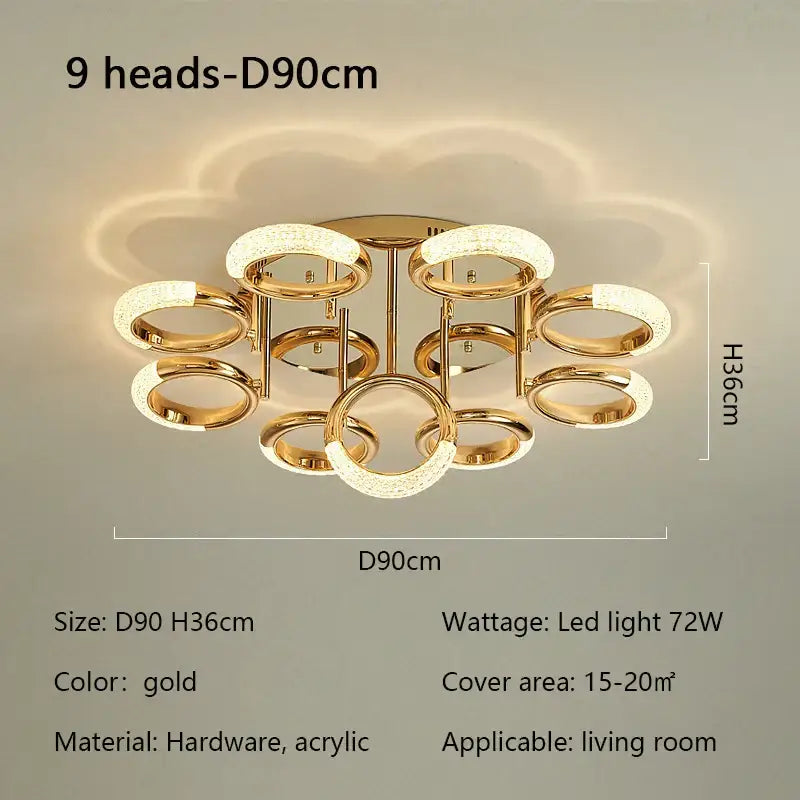 Gold Circle Ring Ceiling Light