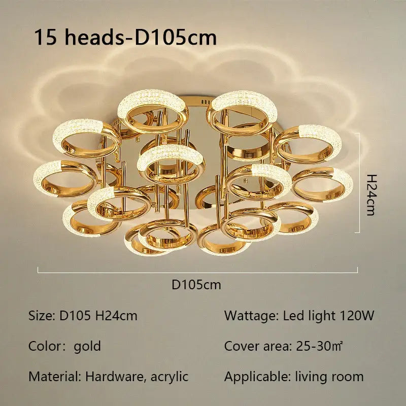 Gold Circle Ring Ceiling Light