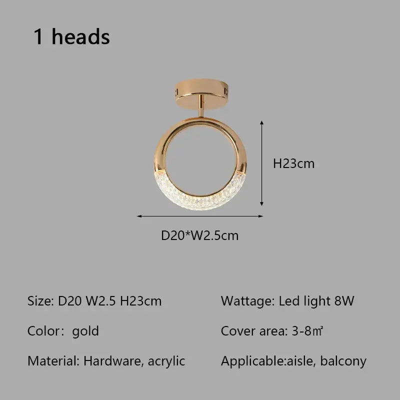 Gold Circle Ring Ceiling Light