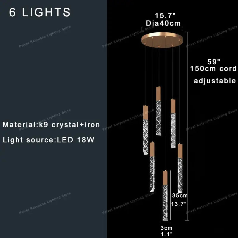 Gold Crystal Spiral 68-Light Cascading Chandelier