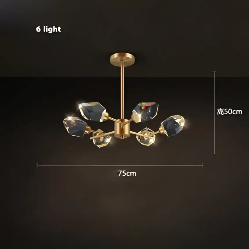 Copper Crystal Round Chandelier