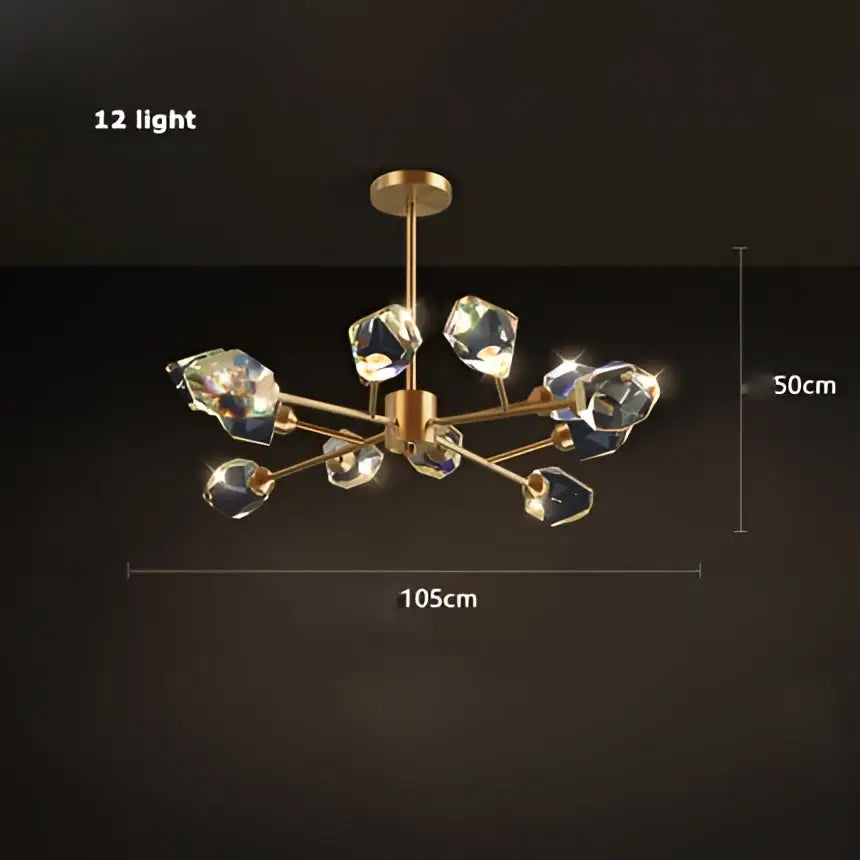 Copper Crystal Round Chandelier