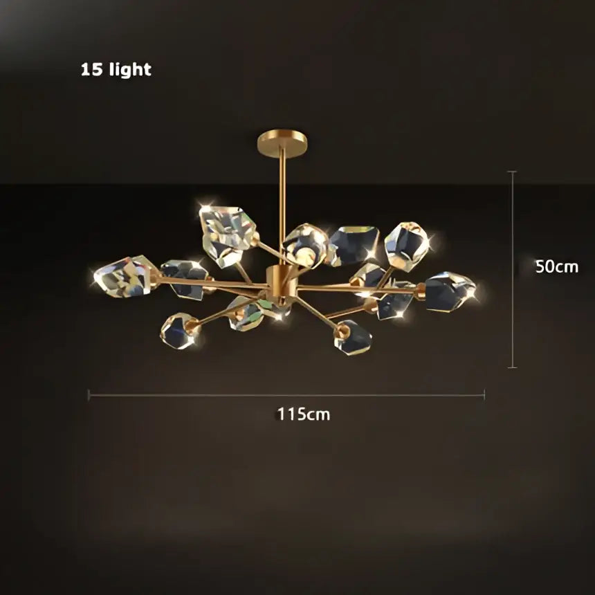 Copper Crystal Round Chandelier