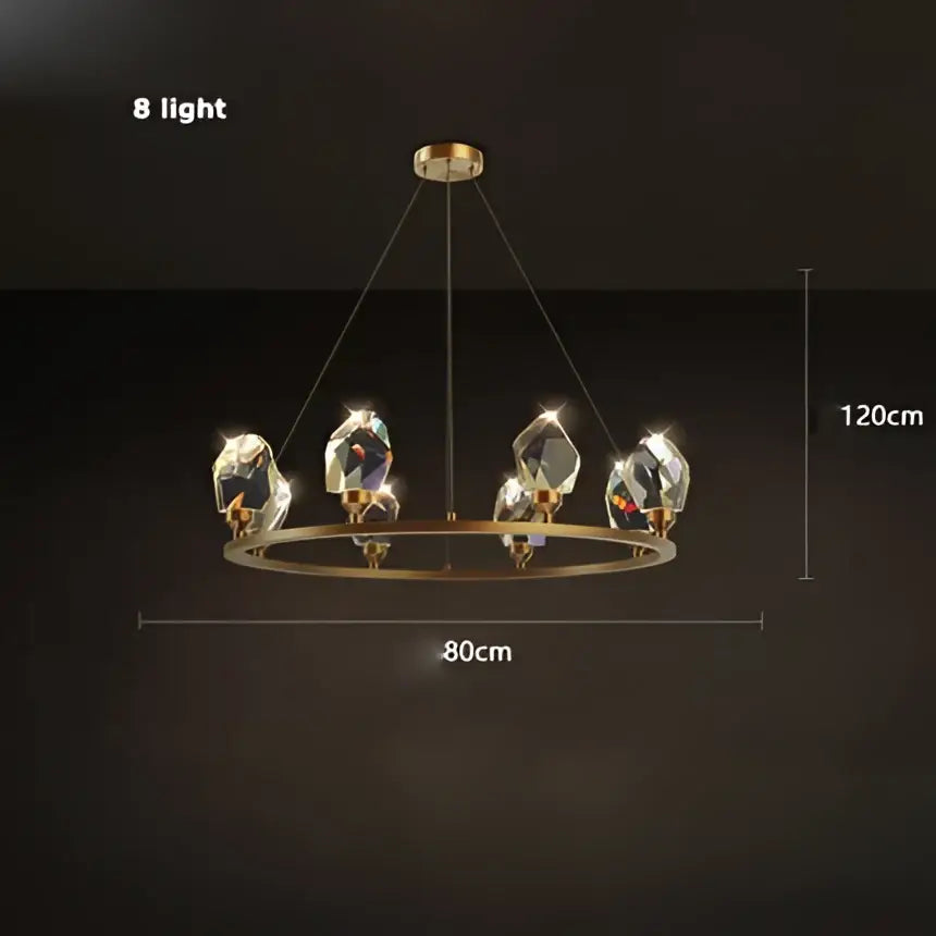 Copper Crystal Round Chandelier
