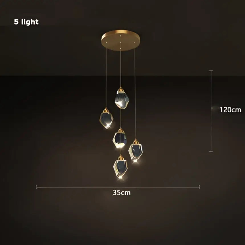 Copper Crystal Round Chandelier