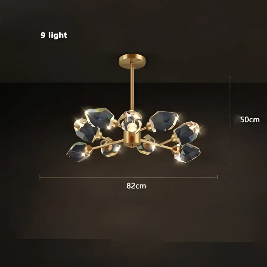 Copper Crystal Round Chandelier