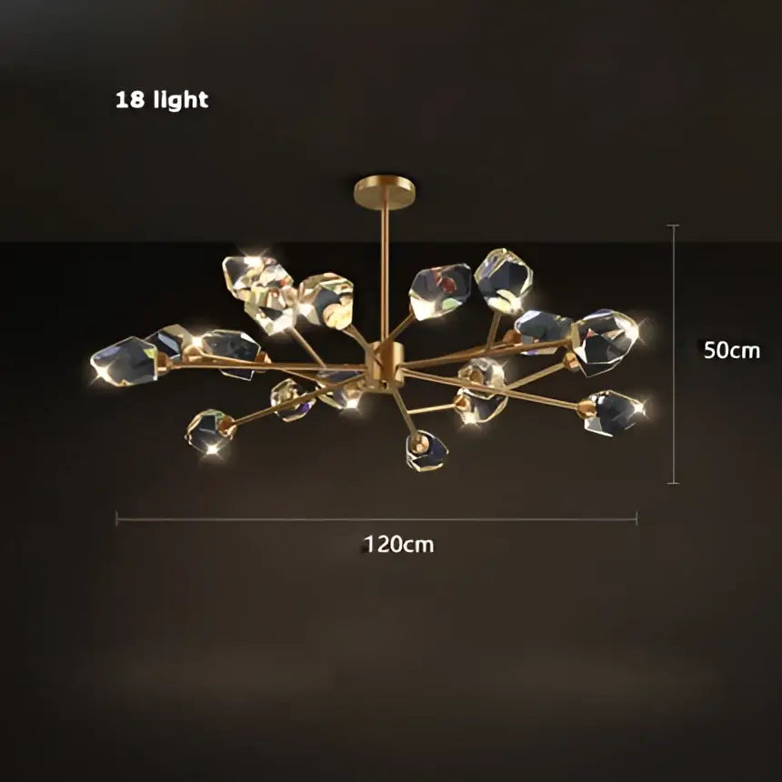 Copper Crystal Round Chandelier