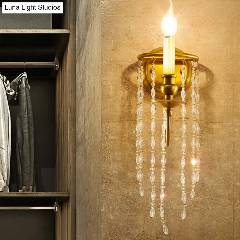Gold Crystal Candle Wall Lamp Strand Design