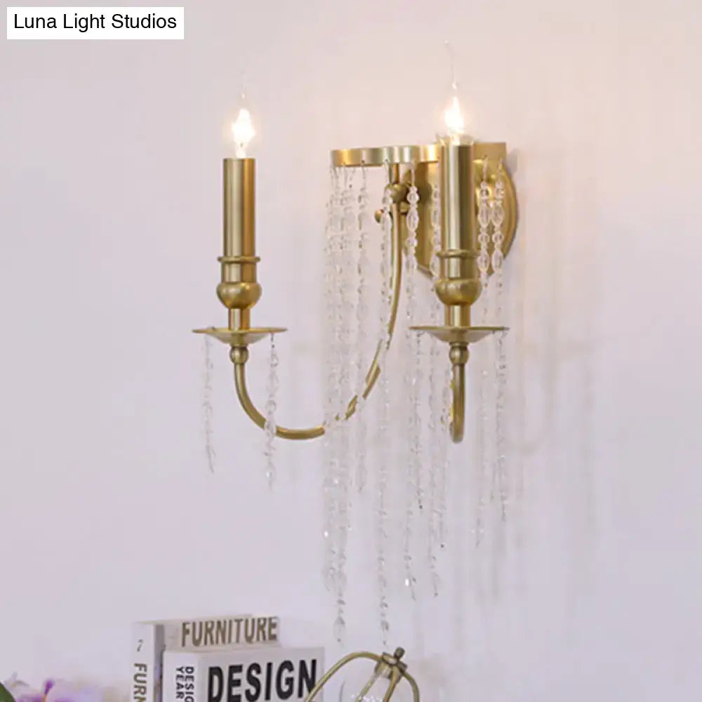 Gold Crystal Candle Wall Lamp Strand Design
