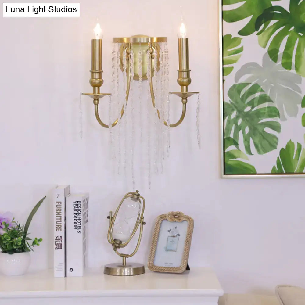 Gold Crystal Candle Wall Lamp Strand Design