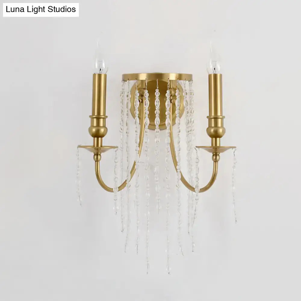 Gold Crystal Candle Wall Lamp Strand Design