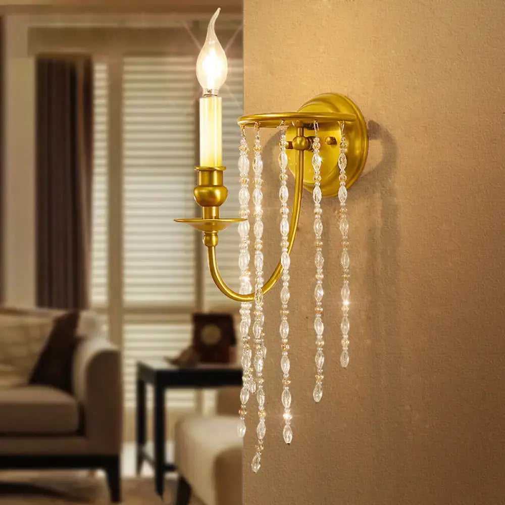 Gold Crystal Candle Wall Lamp Strand Design