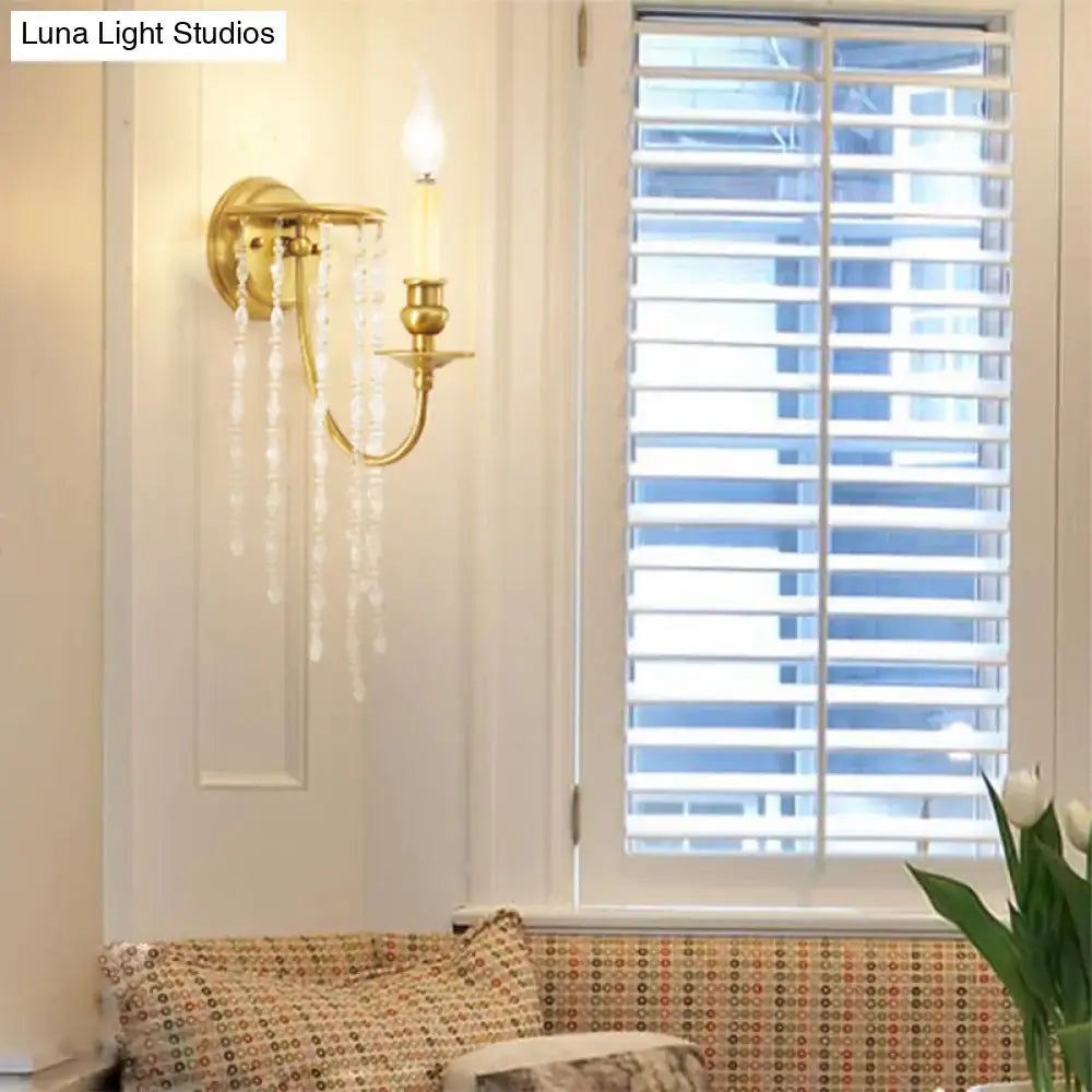 Gold Crystal Candle Wall Lamp Strand Design