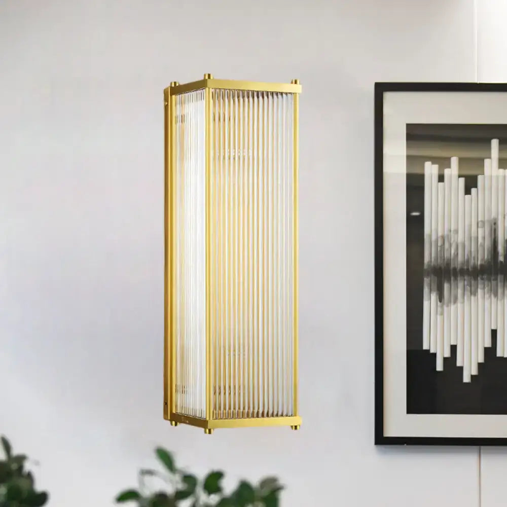 Gold Crystal Cuboid Sconce