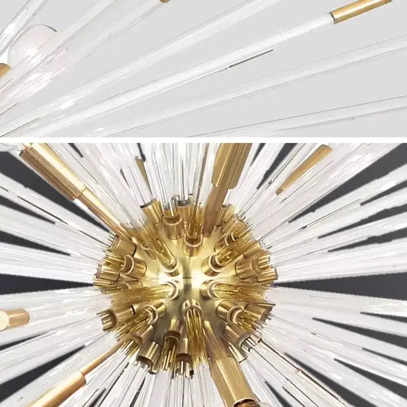 Gold Crystal Dandelion Dimmable Living Room Chandelier
